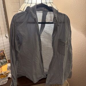 Djerf Avenue Striped Blue Breezy Shirt